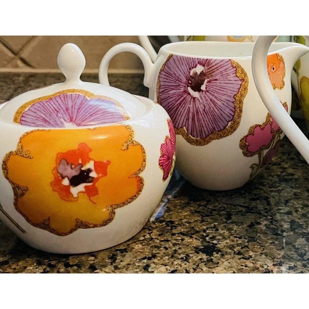 Lenox Floral Fusion Stephanie Ryan creamer and sugar set